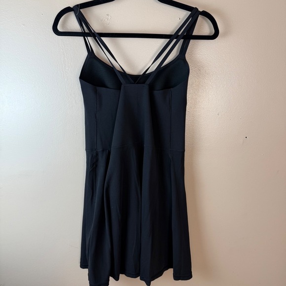 Aerie OFFLINE Black Fit and Flare Mini Dress Criss Cross Straps Size L Shorts - Picture 9 of 11
